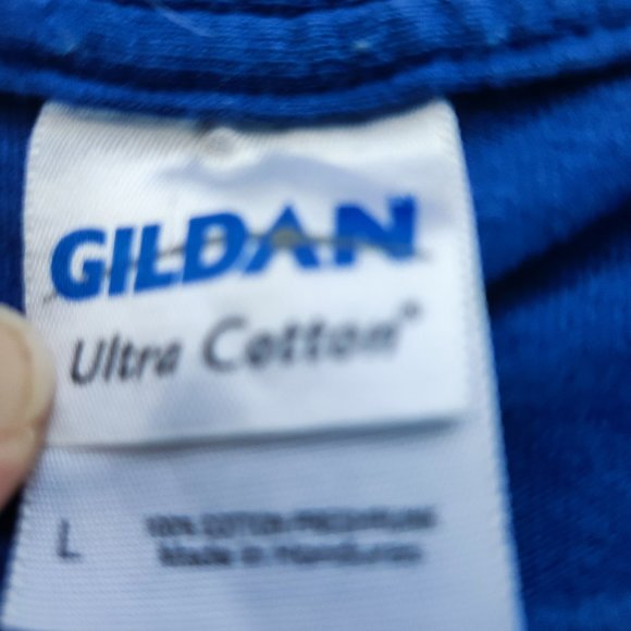 Moto graphic design T-shirt blue men's size L - Picture 5 of 5